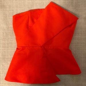 Orange Strapless Top